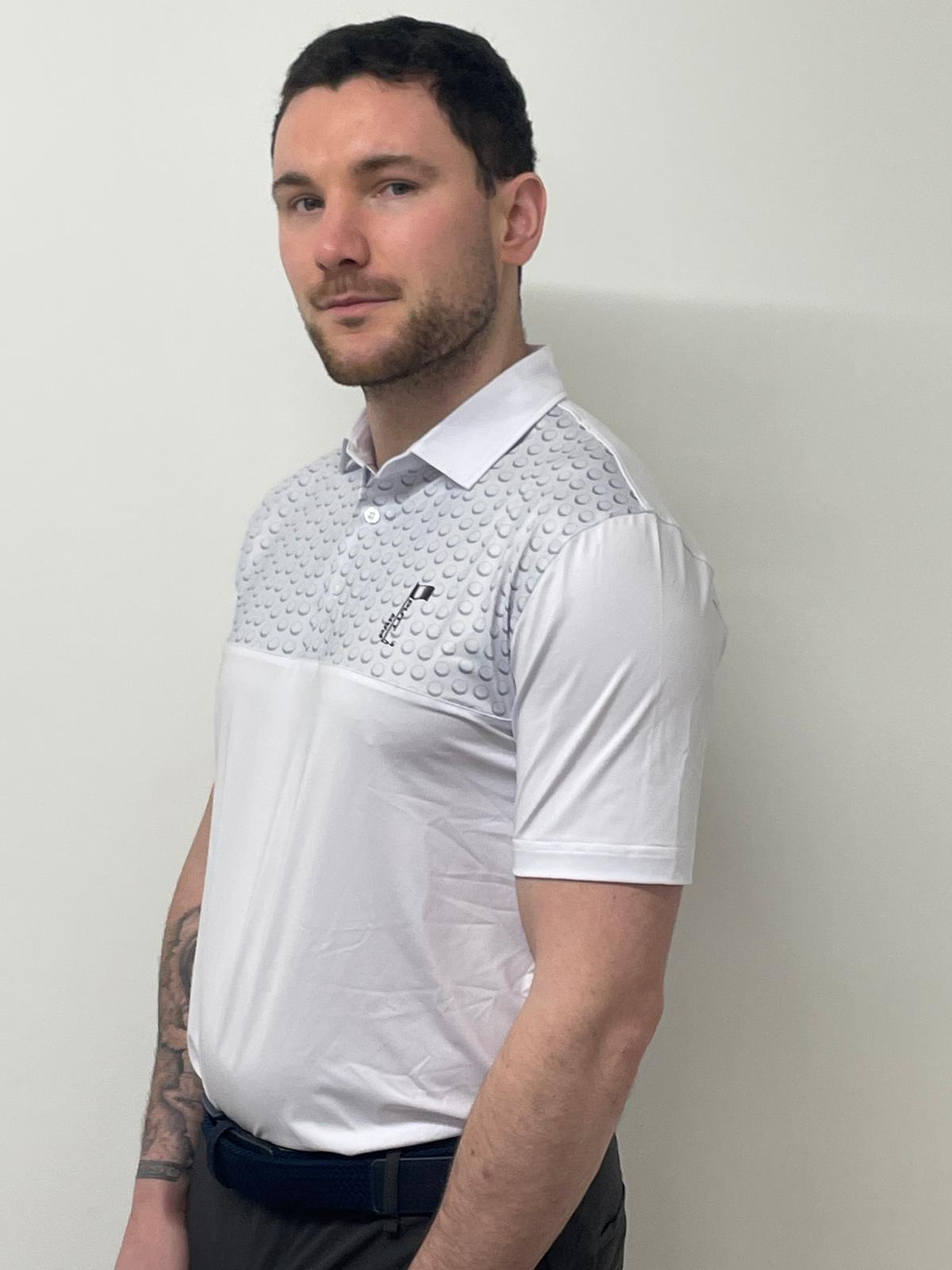 Par Putt Ball Print Polo - White
