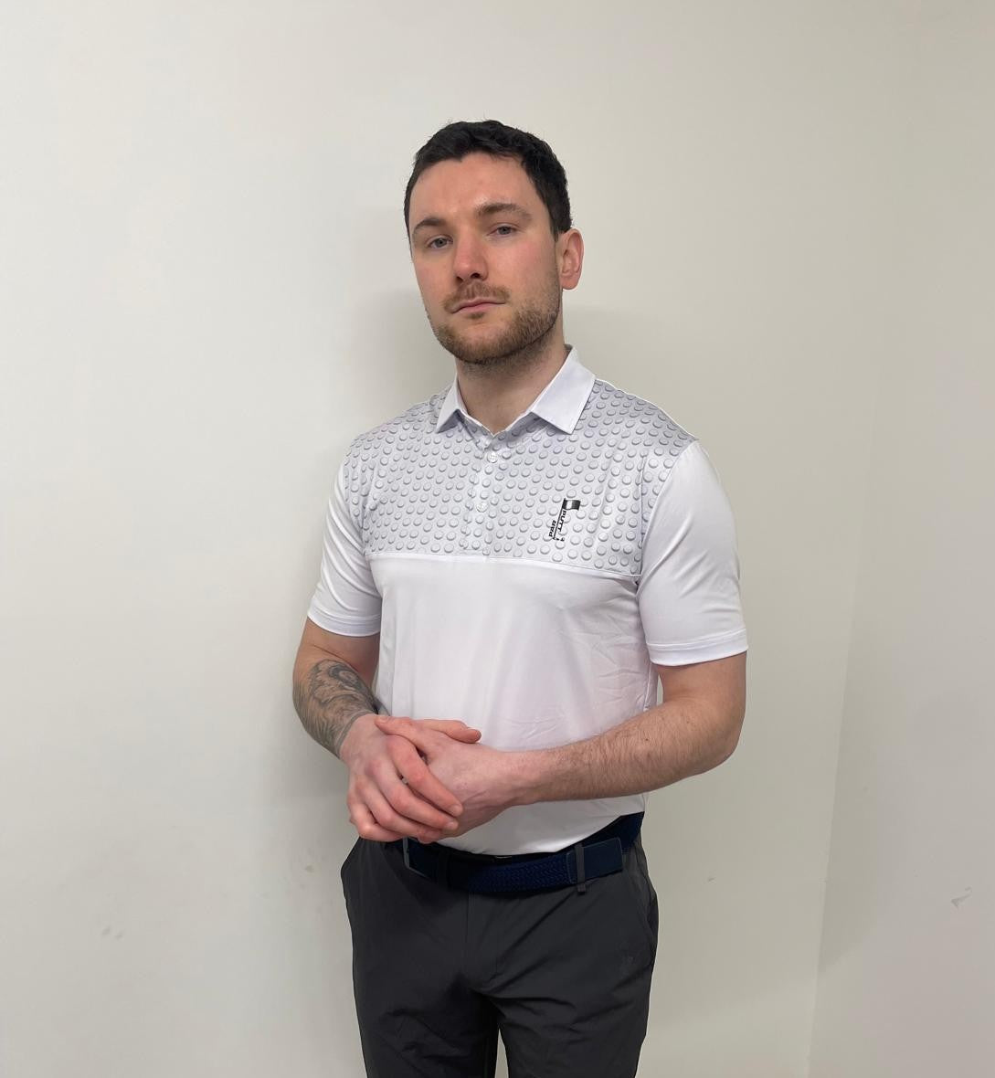 Par Putt Ball Print Polo - White