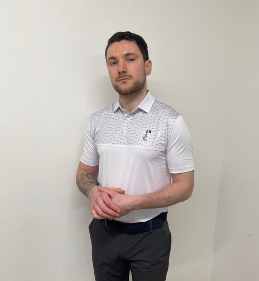 Par Putt Ball Print Polo - White